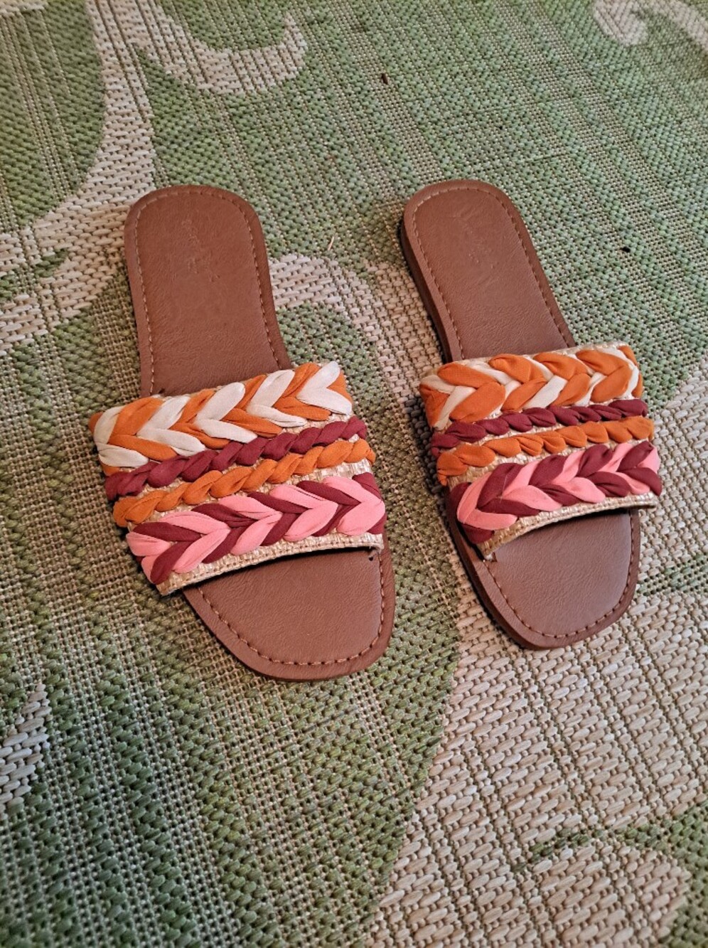 Universal Thread Women’s Braided Slide Sandals in Pink, Red, Orange, and Cream